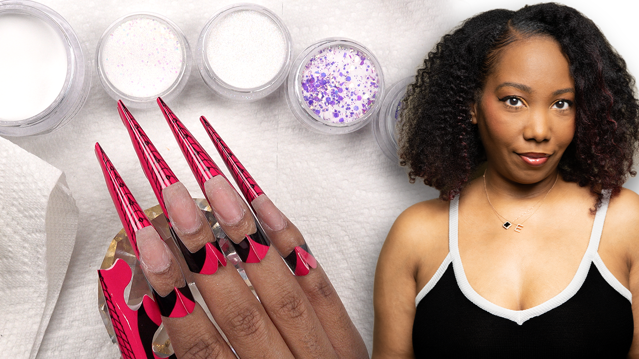 Long Hair Pretty Nails Show: Acrylic Fill, Almond Glitter Set, and Charms (No Kits, No Shortcuts)