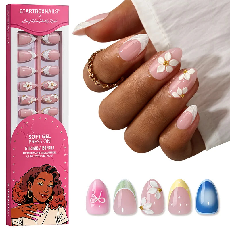 Spring Dreams Short Almond - Soft Gel Press On