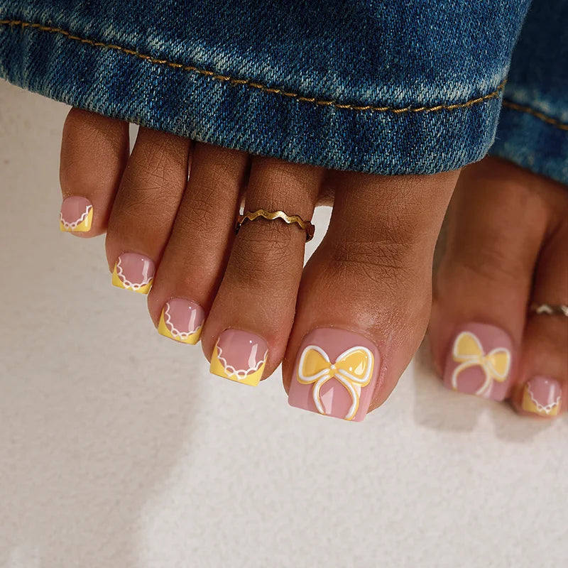 Blooming Stardust Toe Nail - Soft Gel Press On