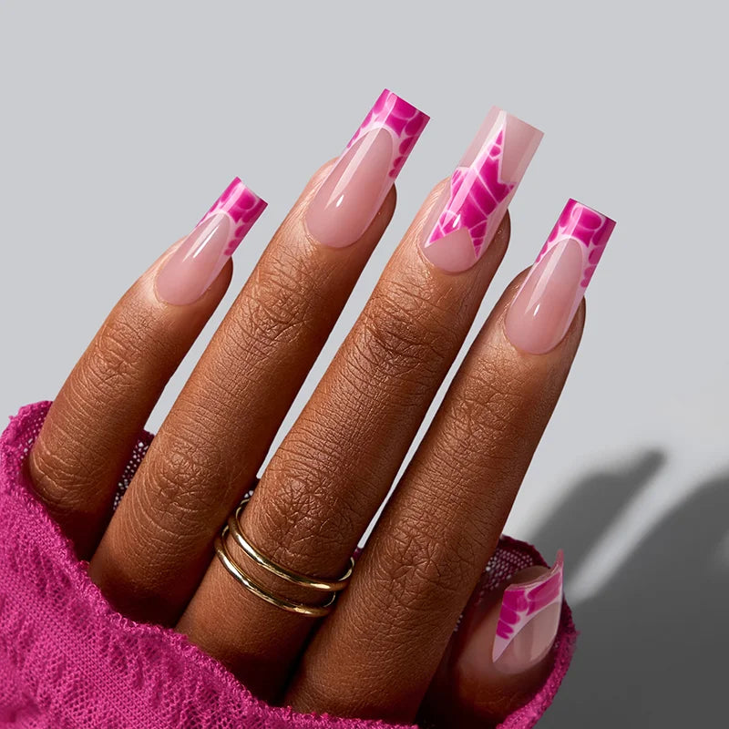 Star Bloom Long Square - Soft Gel Press On