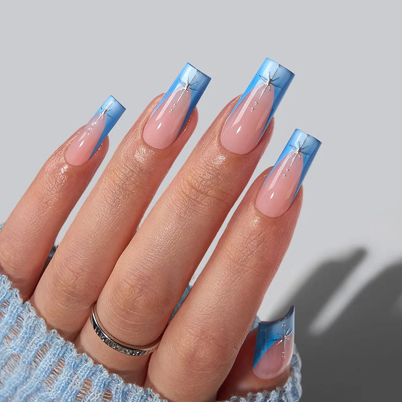 Star Bloom Long Square - Soft Gel Press On