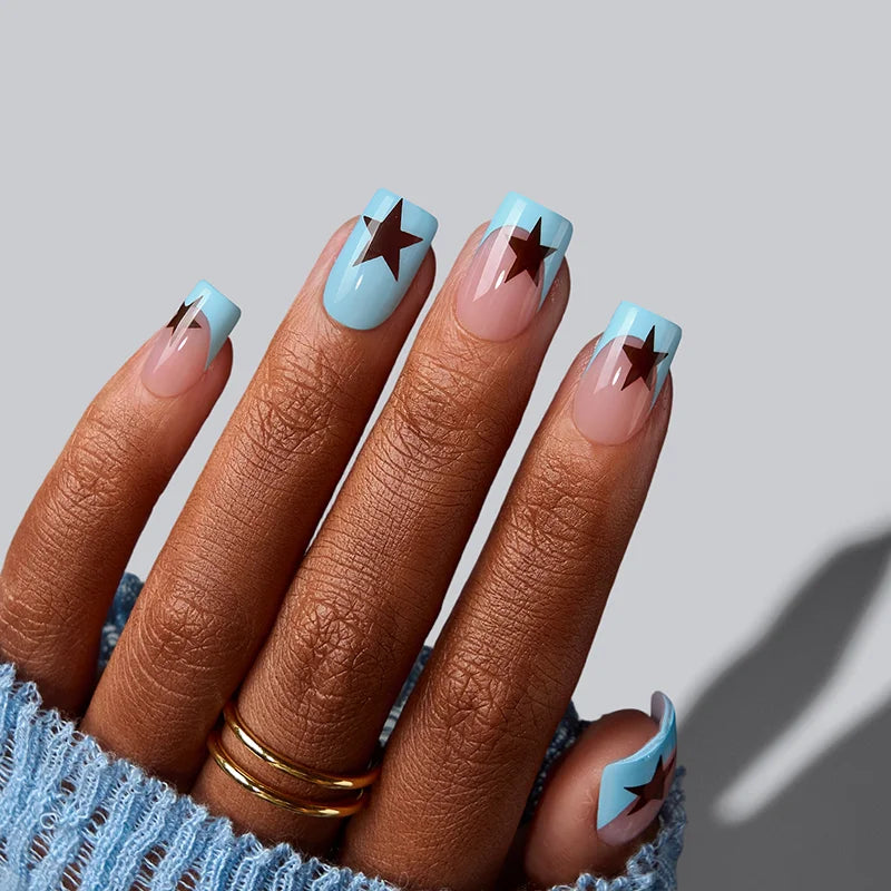 Blooming Stardust Short Square - Soft Gel Press On