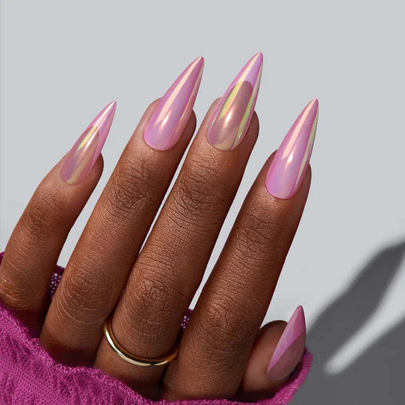Blooming Stardust Long Stiletto - Soft Gel Press On
