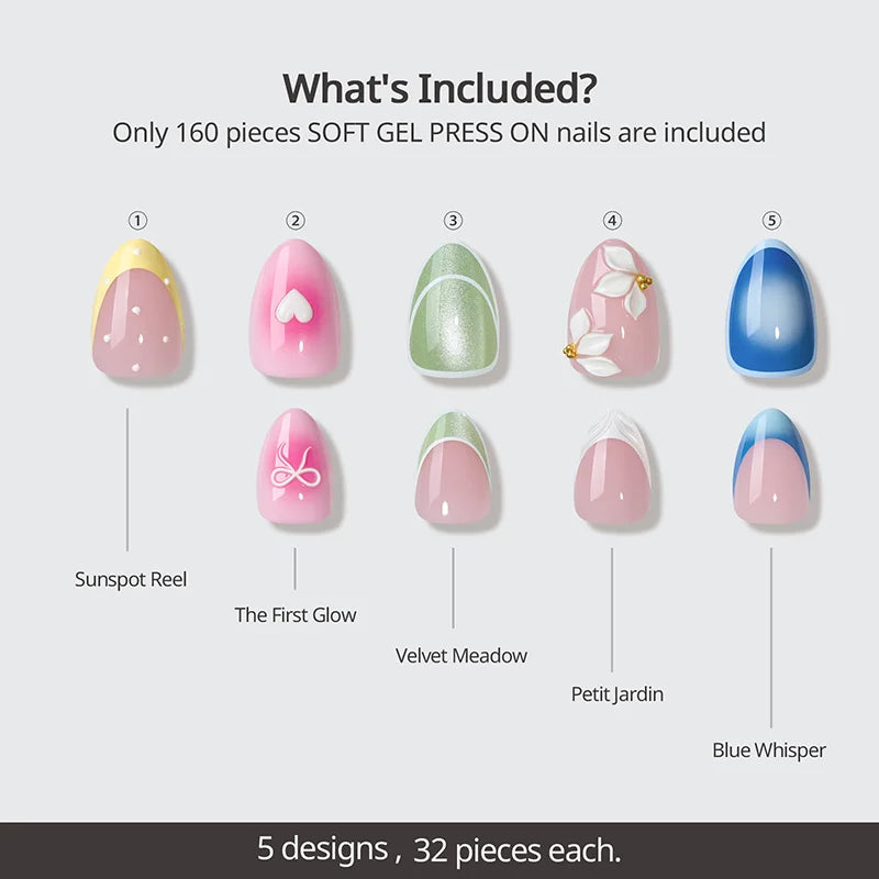 Spring Dreams Short Almond - Soft Gel Press On